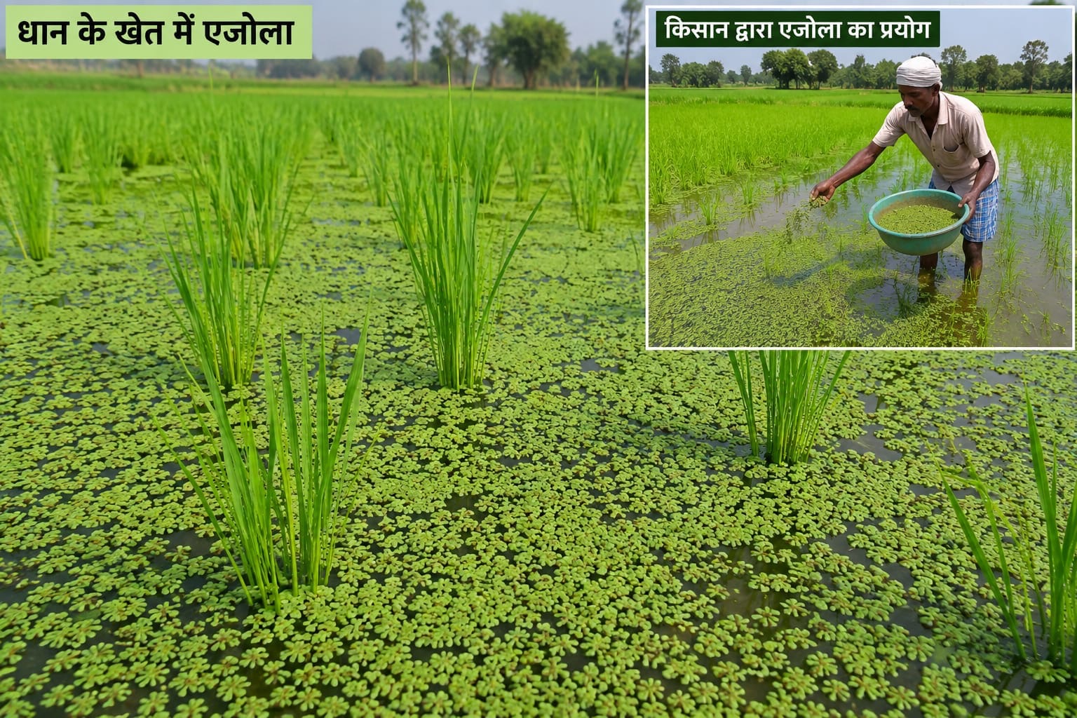 धान फसल में एजोला अपनाएँ – यूरिया बचाएँ, मिट्टी की सेहत सँवारें, फसल उत्पादन बढ़ाएँ